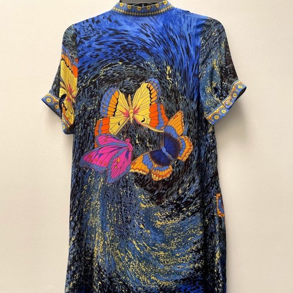 Queen Mulock Butterfly Print Button Down Dress - Picture 2 of 5